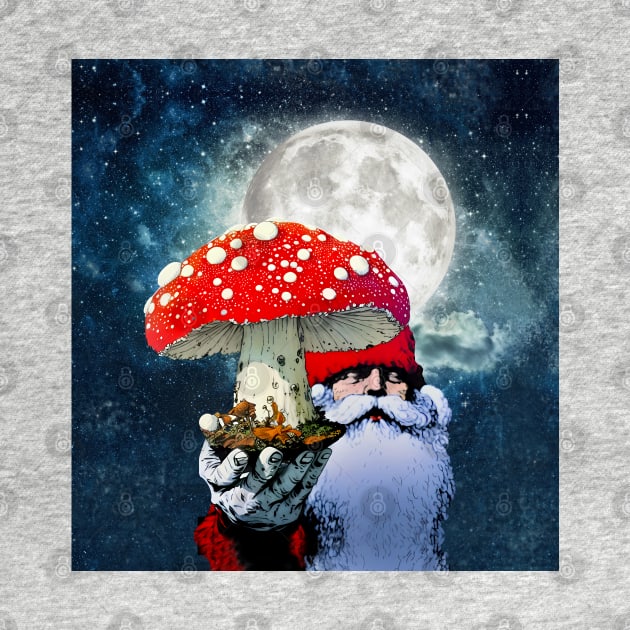 Amanita Muscaria the Red Mushroom with White Spots is Santa Claus's High Flying Reindeer by Puff Sumo